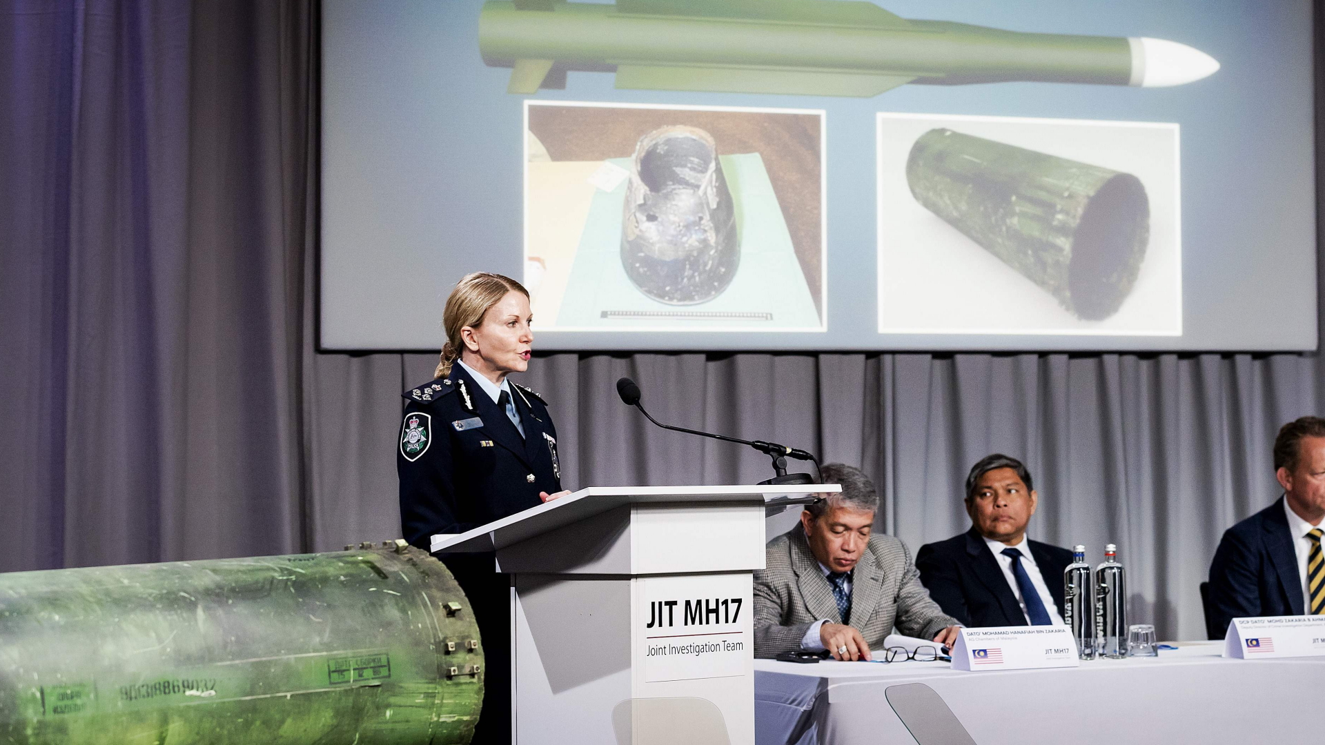 Präsentation der Untersuchungsergebnisse des MH17-Absturzes | Bildquelle: AFP