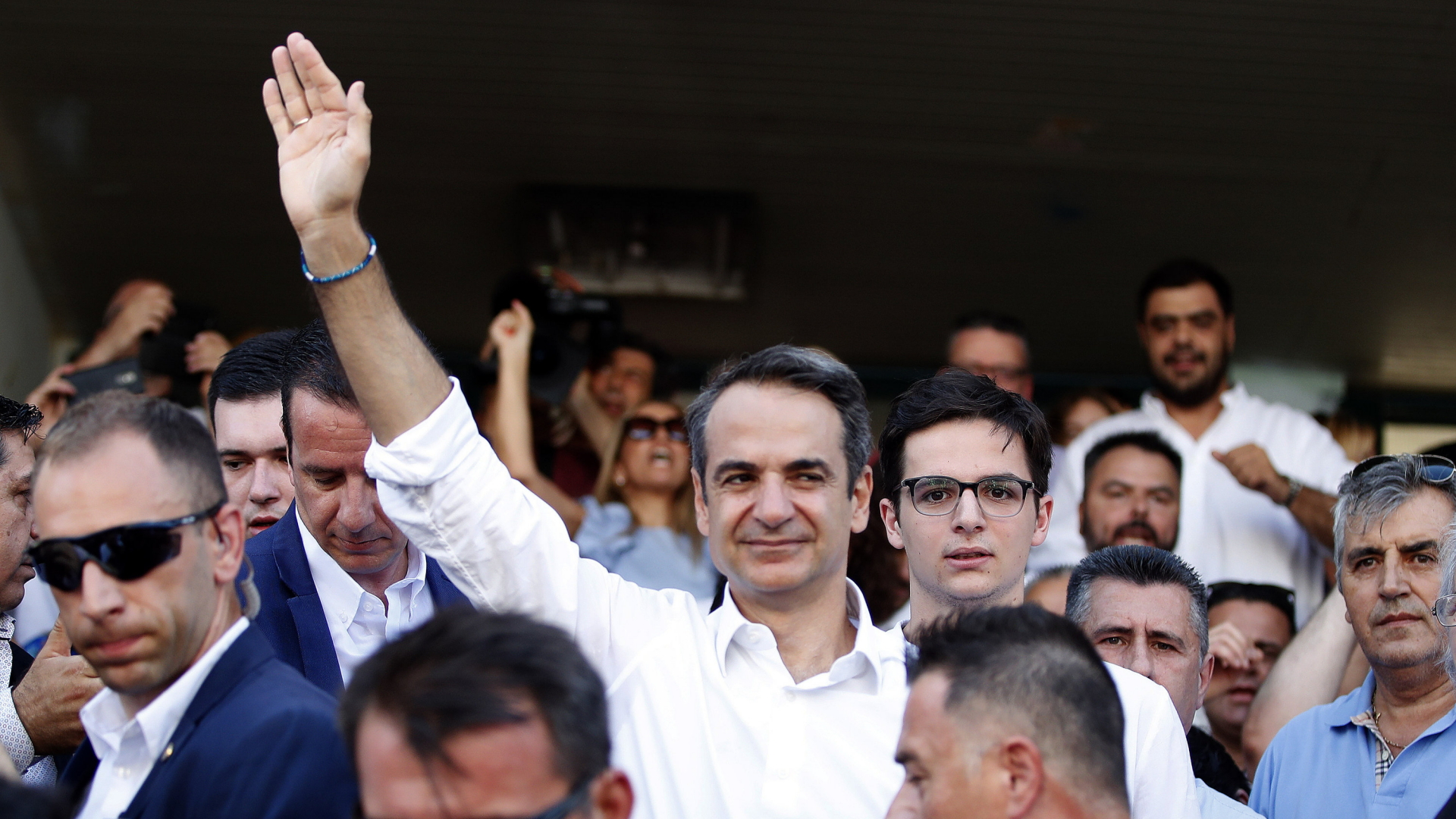 Kyriakos Mitsotakis von der Nea Dimokratia (ND) am Wahltag. | Bildquelle: AP