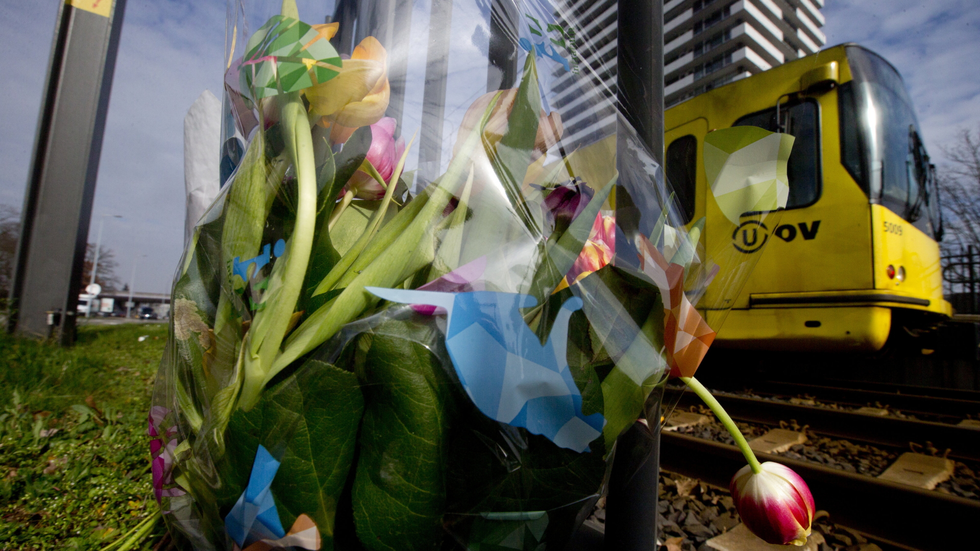 Blumen an der Stelle der Schießerei in Utrecht. | Bildquelle: AP