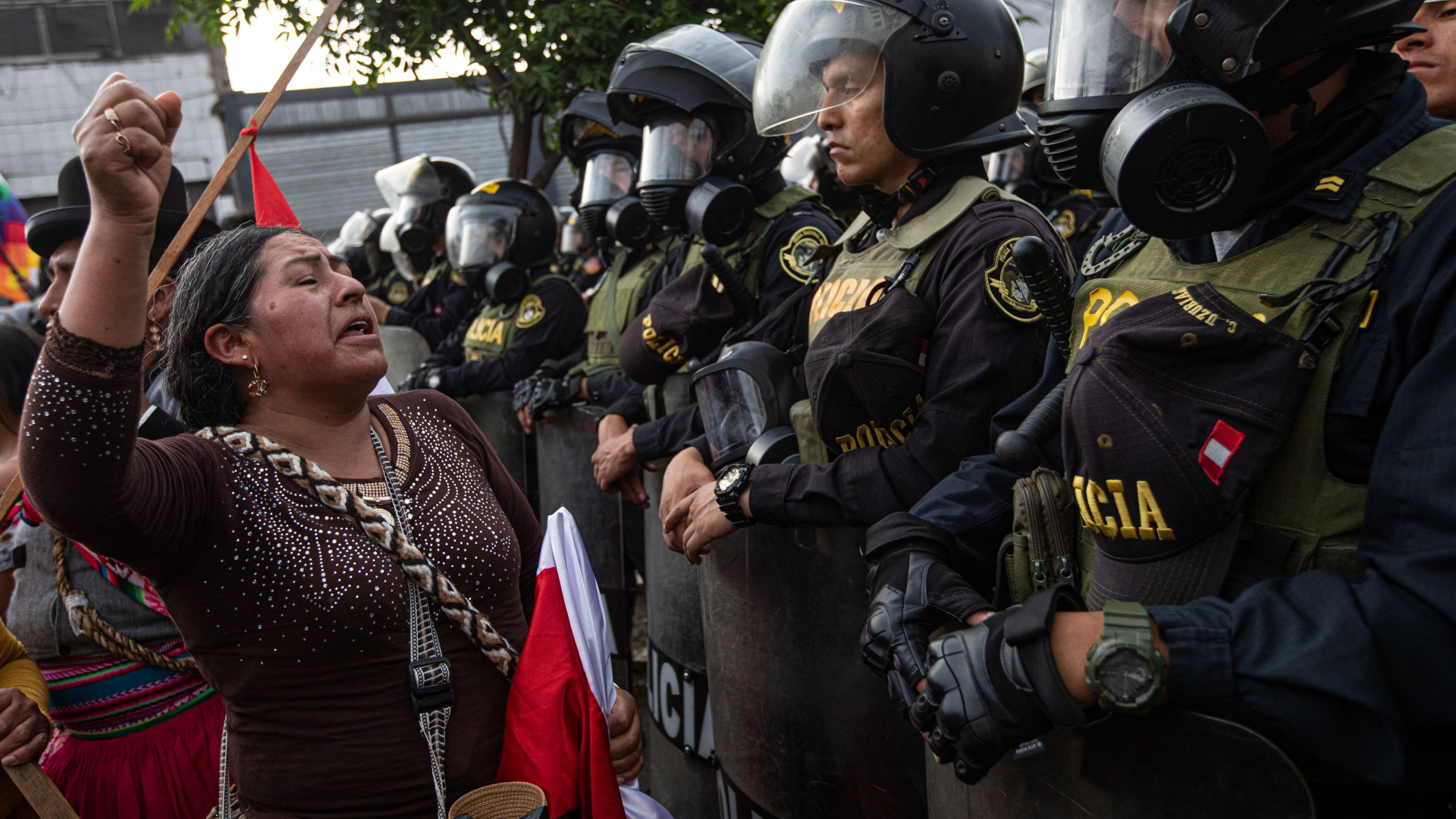 Erneut Proteste und Zusammenströße in Peru. | Foto: Lucas Aguayo Araos/dpa
