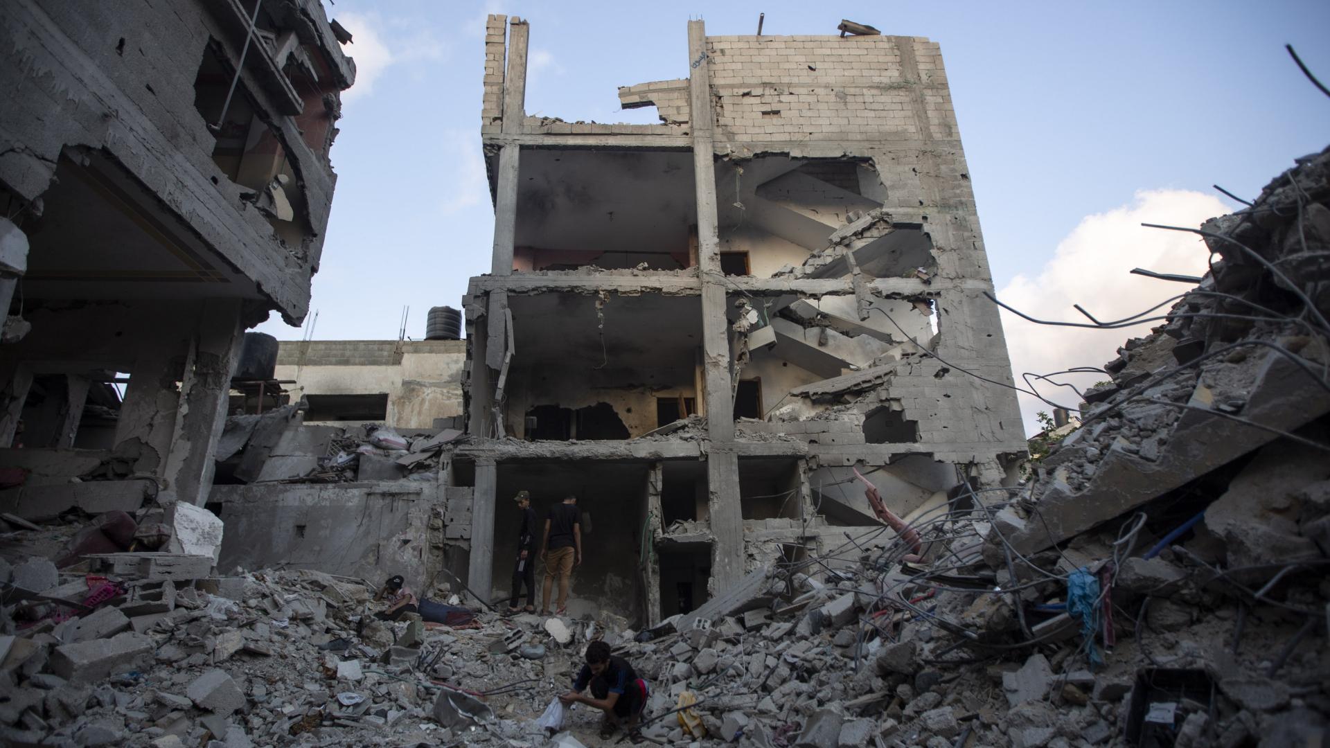 Die Ruine eines Gebäudes im südlichen Gaza-Streifen.