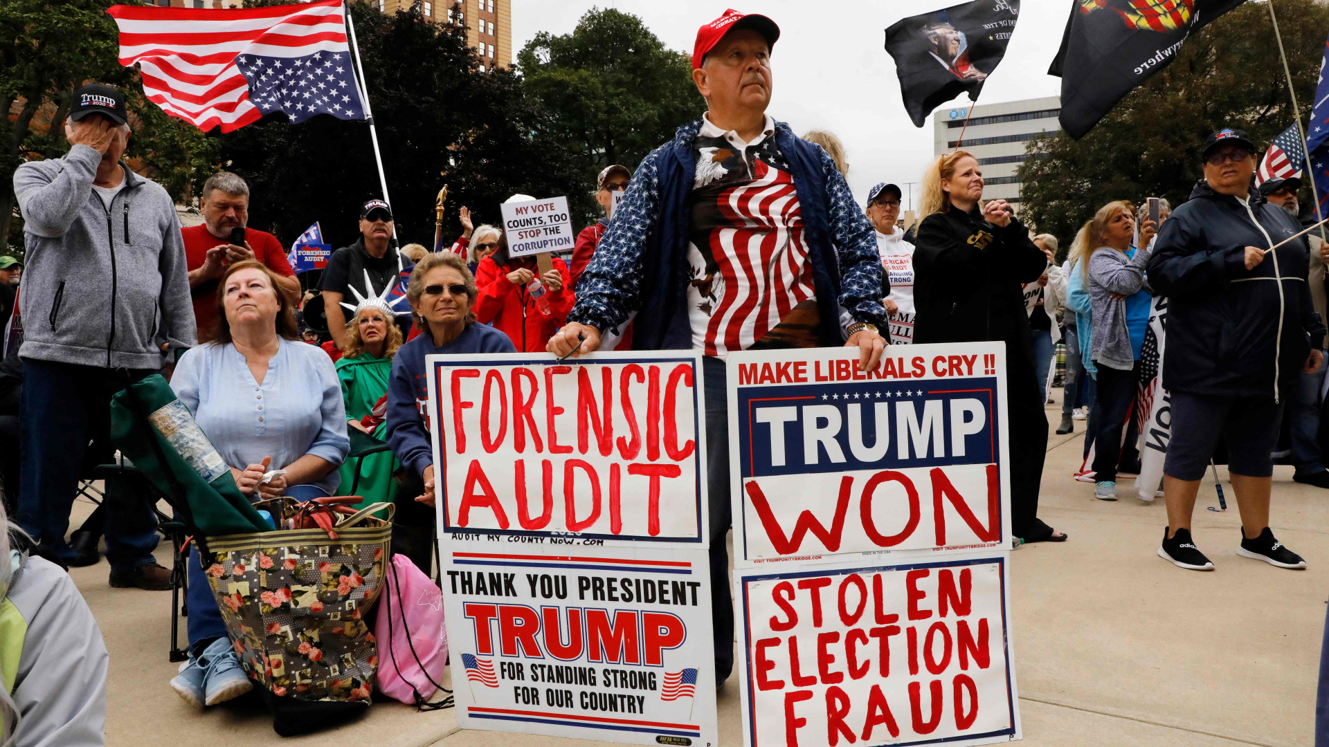 Trump-Supporter mit Plakaten | AFP