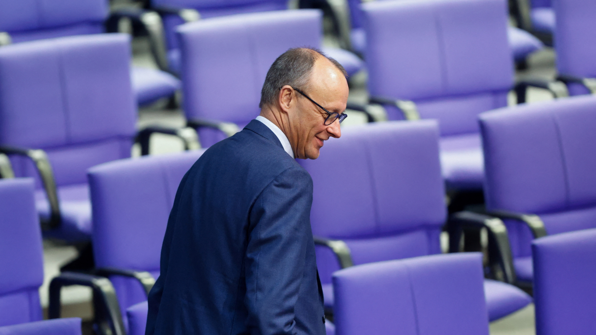 Unions-Fraktionschef Friedrich Merz im Bundestag. | REUTERS
