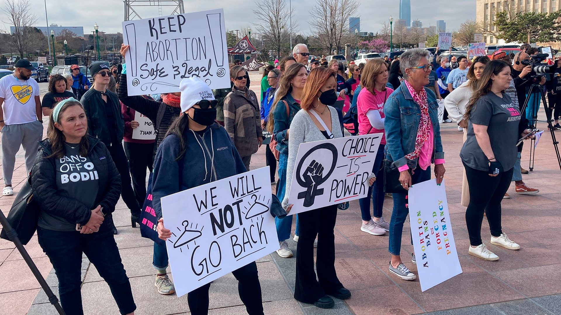Abtreibungsbefürworter vor dem Oklahoma Capitol. | AP