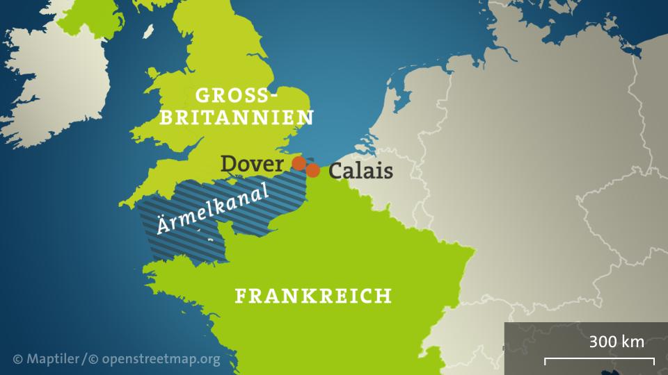 Der Ärmelkanal zwischen Großbritannien und Frankreich