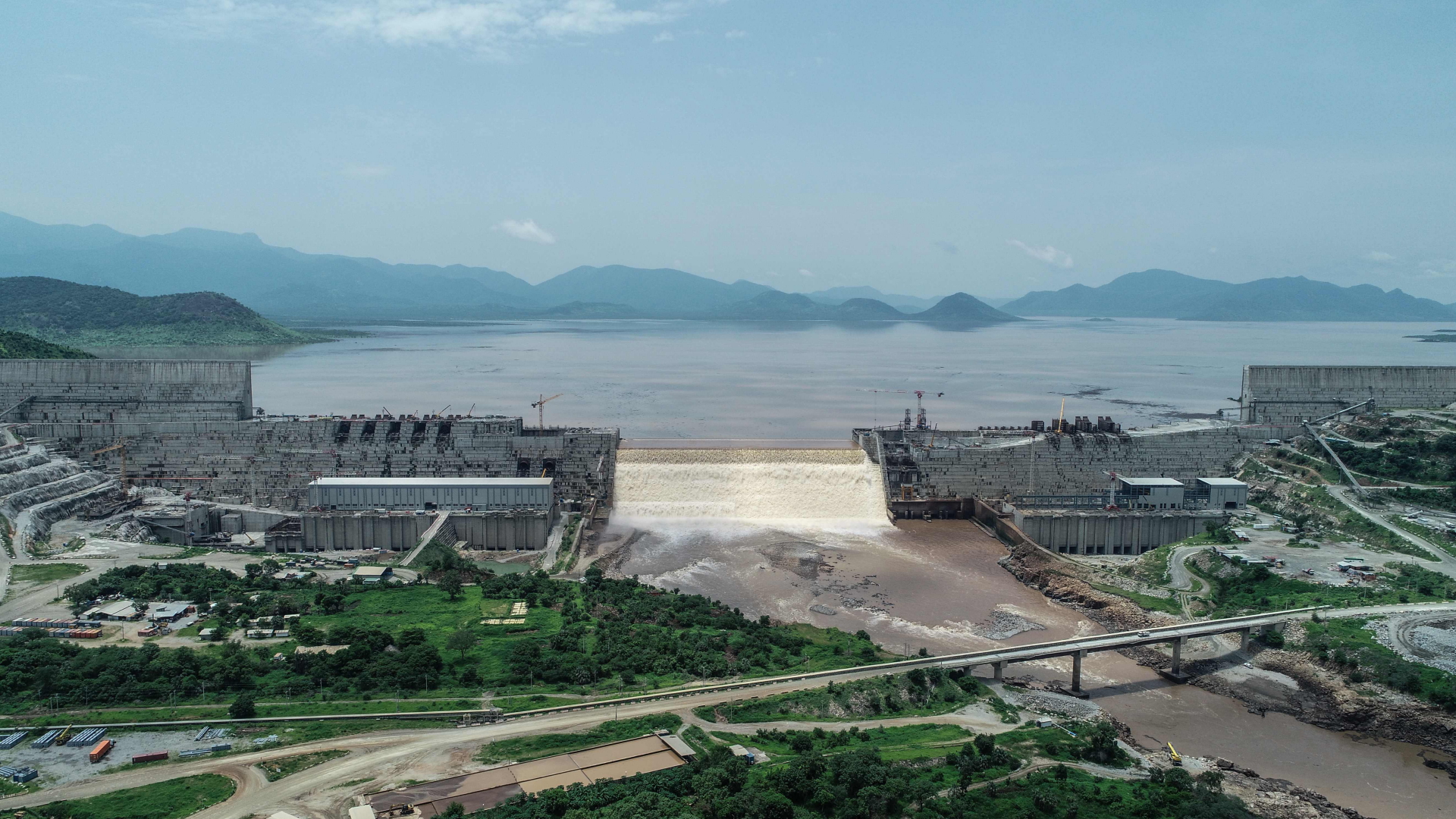 Blick auf den Grand Ethiopian Renaissance Dam während der Bauphase | AFP