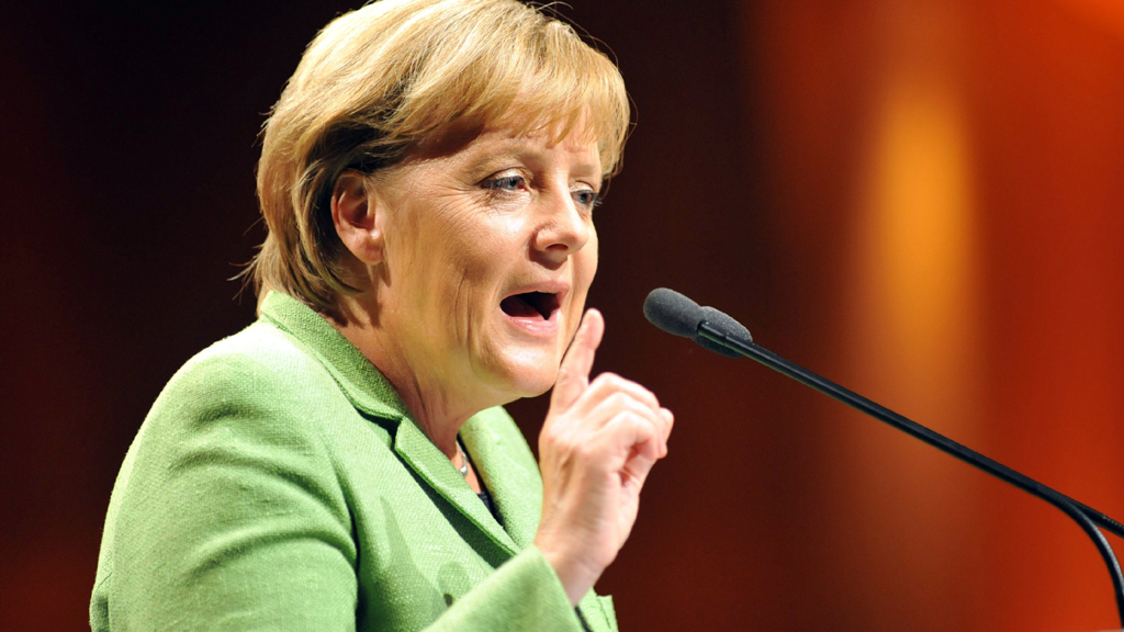 Bundeskanzlerin Merkel spricht in der Congresshalle Saarbrücken