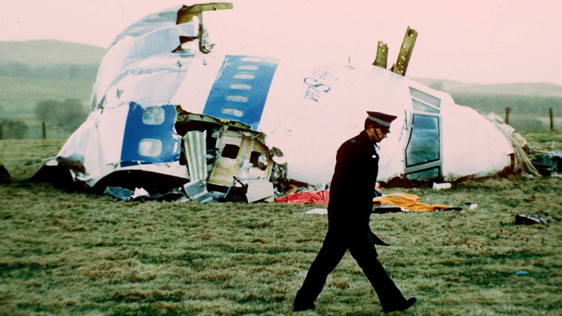 Trümmer der abgestürzten Boeing 747 im Jahr 1988 in Lockerbie, Schottland  | dpa