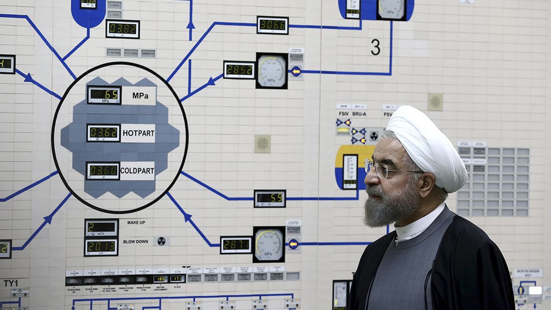 Hassan Ruhani, Präsident des Iran, besucht ein Atomkraftwerk (Archivbild). | dpa