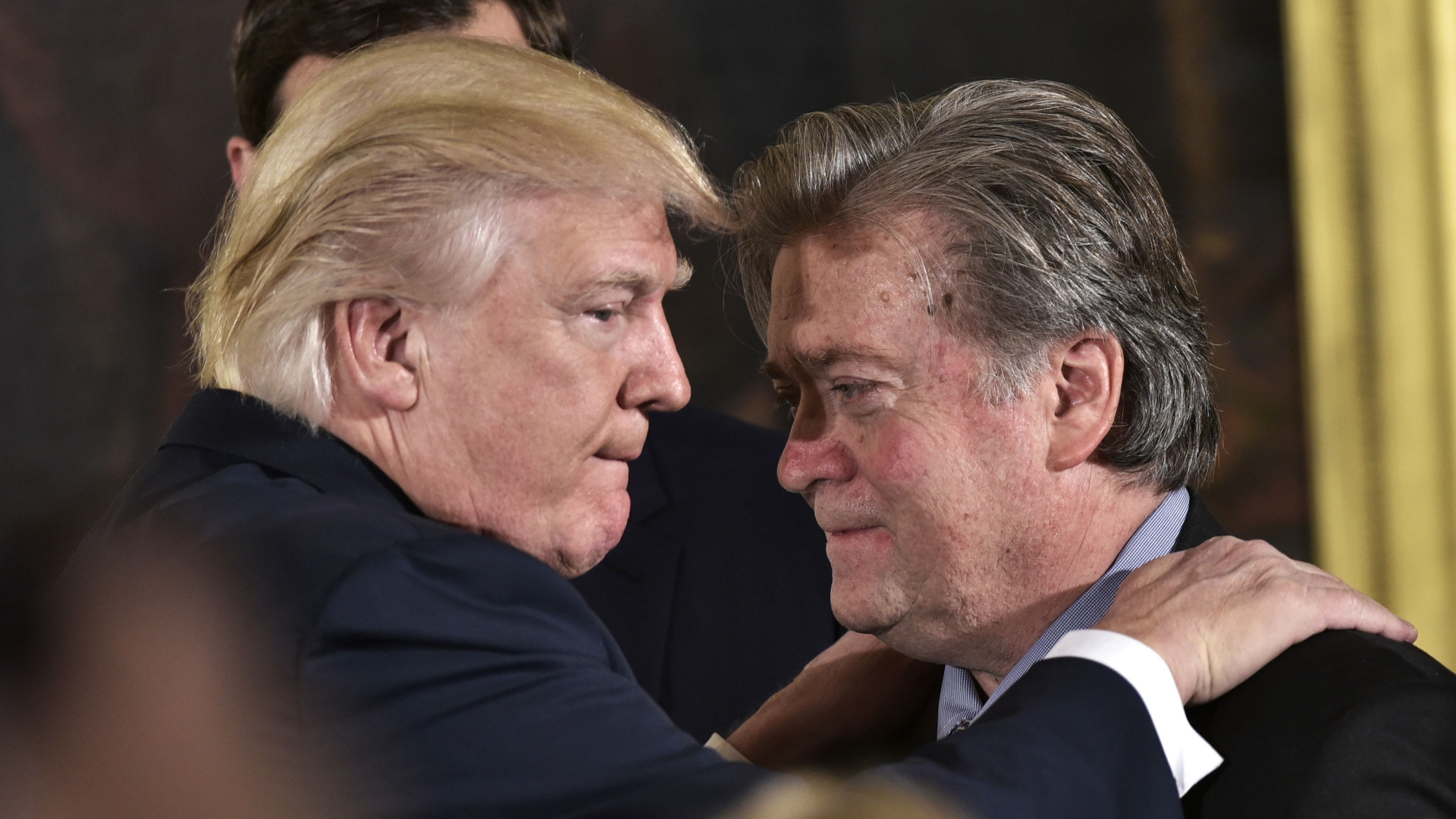 US-Präsident Donald Trump, links, und sein Berater Steve Bannon im Januar dieses Jahres in Washington | AFP