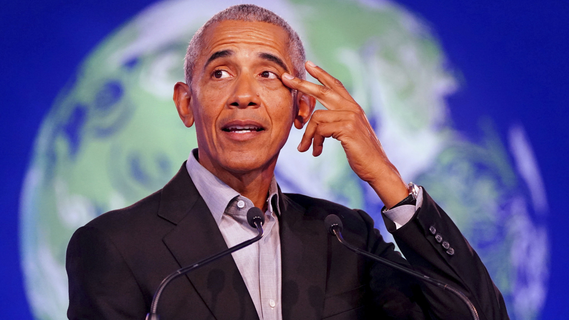Ex-US-Präsident Obama hält bei der UN-Klimakonferenz in Glasgow eine Rede | AP