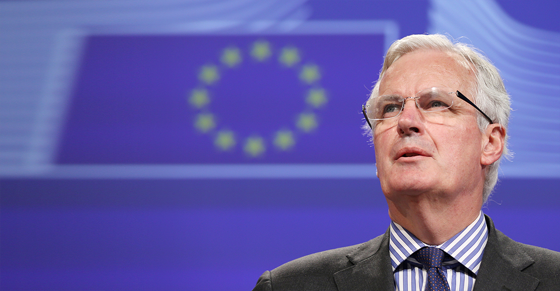 Michel Barnier bei einer Pressekonferenz in Brüssel. | REUTERS