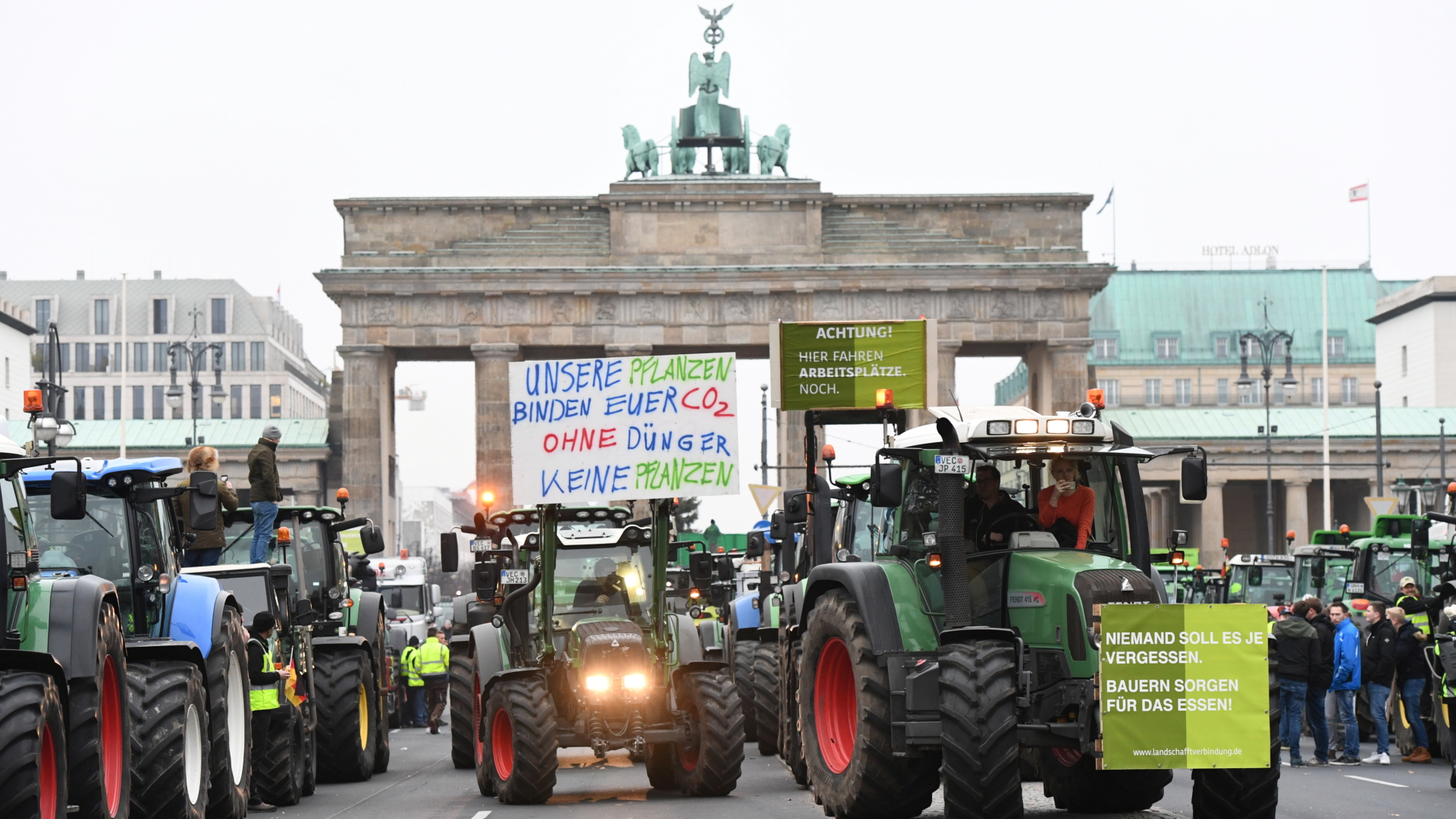 Traktoren vor dem Brandenburger Tor in Berlin | REUTERS