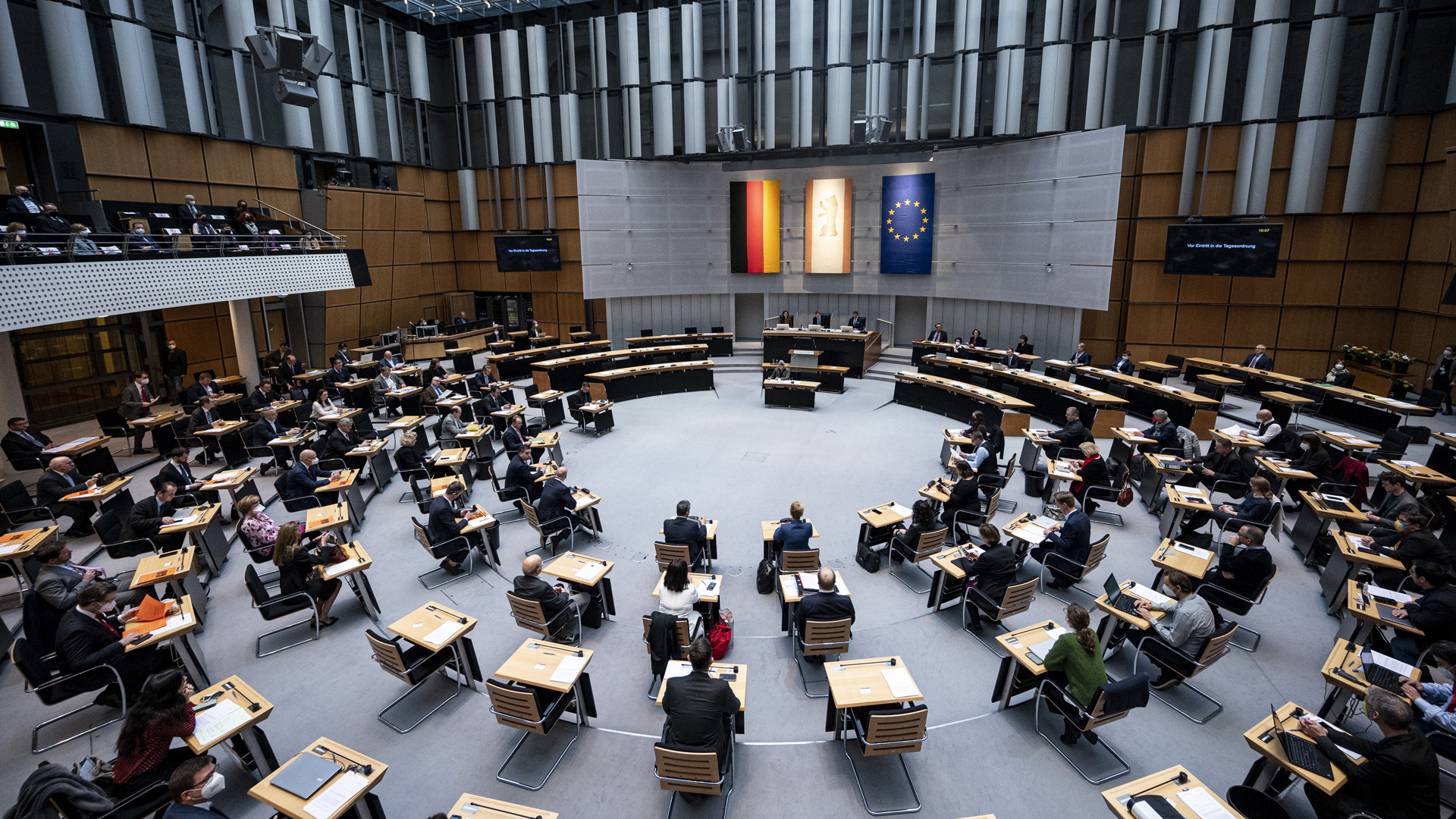 Innenansicht des Berliner Abgeordnetenhauses (Aufnahme: 21.12.2021)