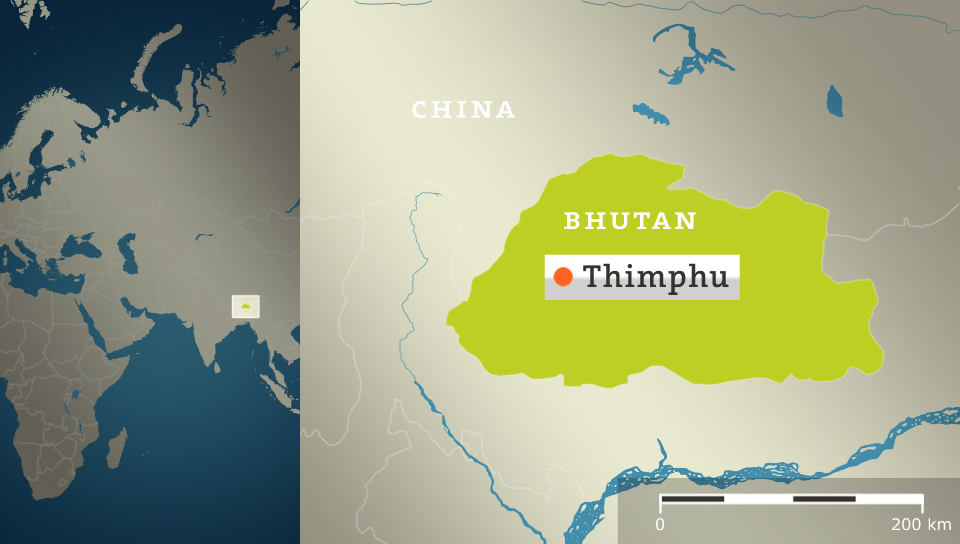 Karte: Bhutan