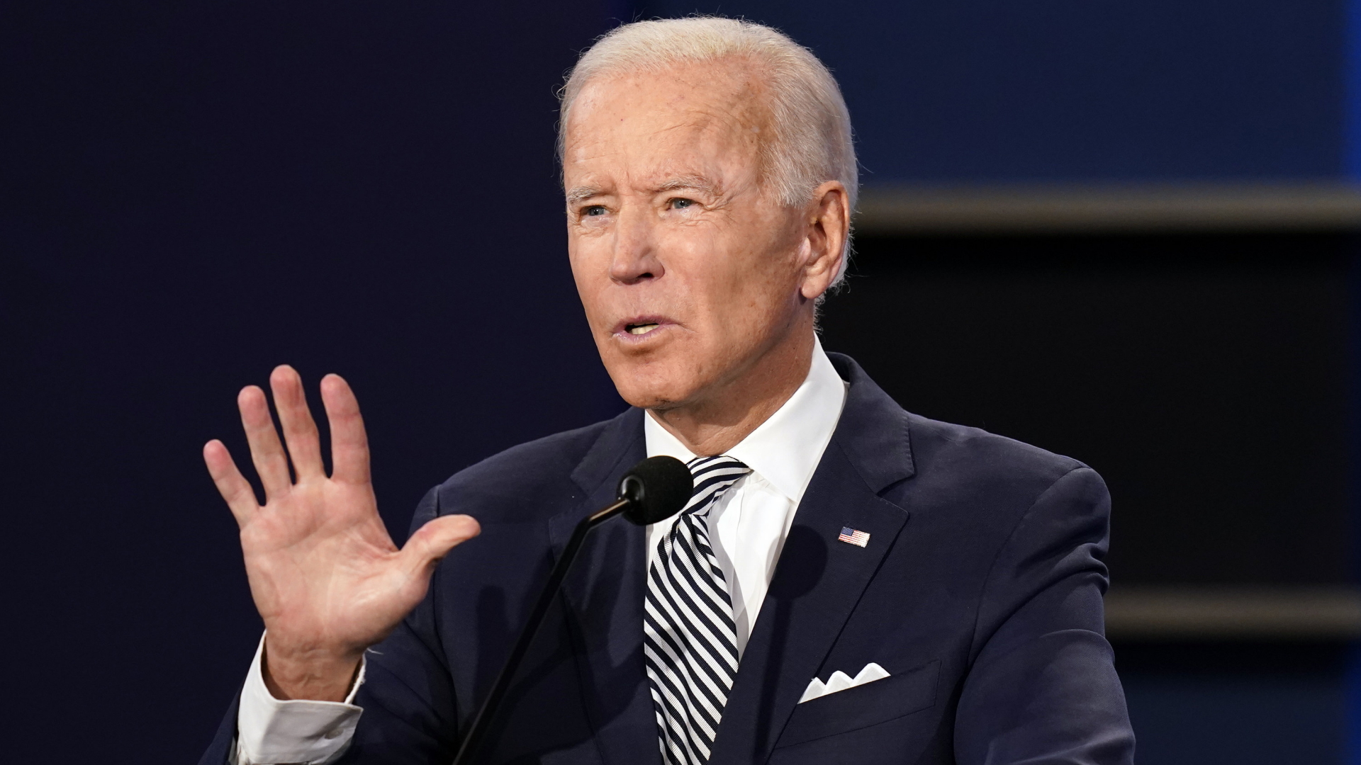 US-Präsidentschaftskandidat Joe Biden spricht im TV-Duell. | AP