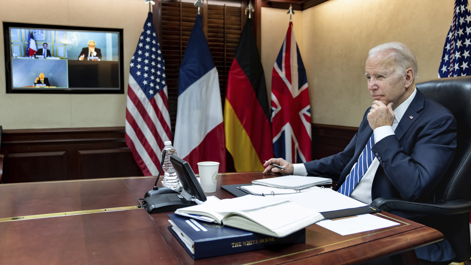 US-Präsident Biden berät mit europäischen Partnern über den Ukraine-Krieg (Archiv vom 7.3.2022)  | AP
