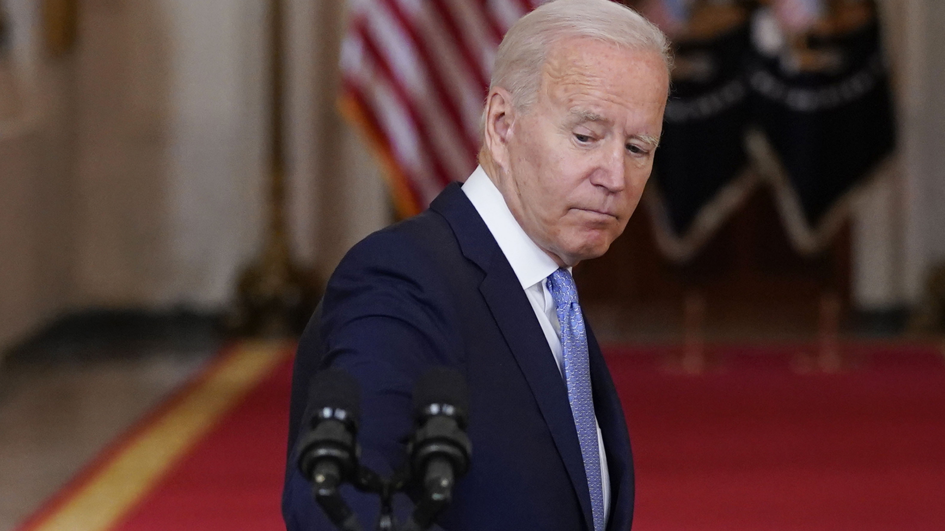 US-Präsident Biden nach seiner Rede zum Truppenabzug aus Afghanistan | AP