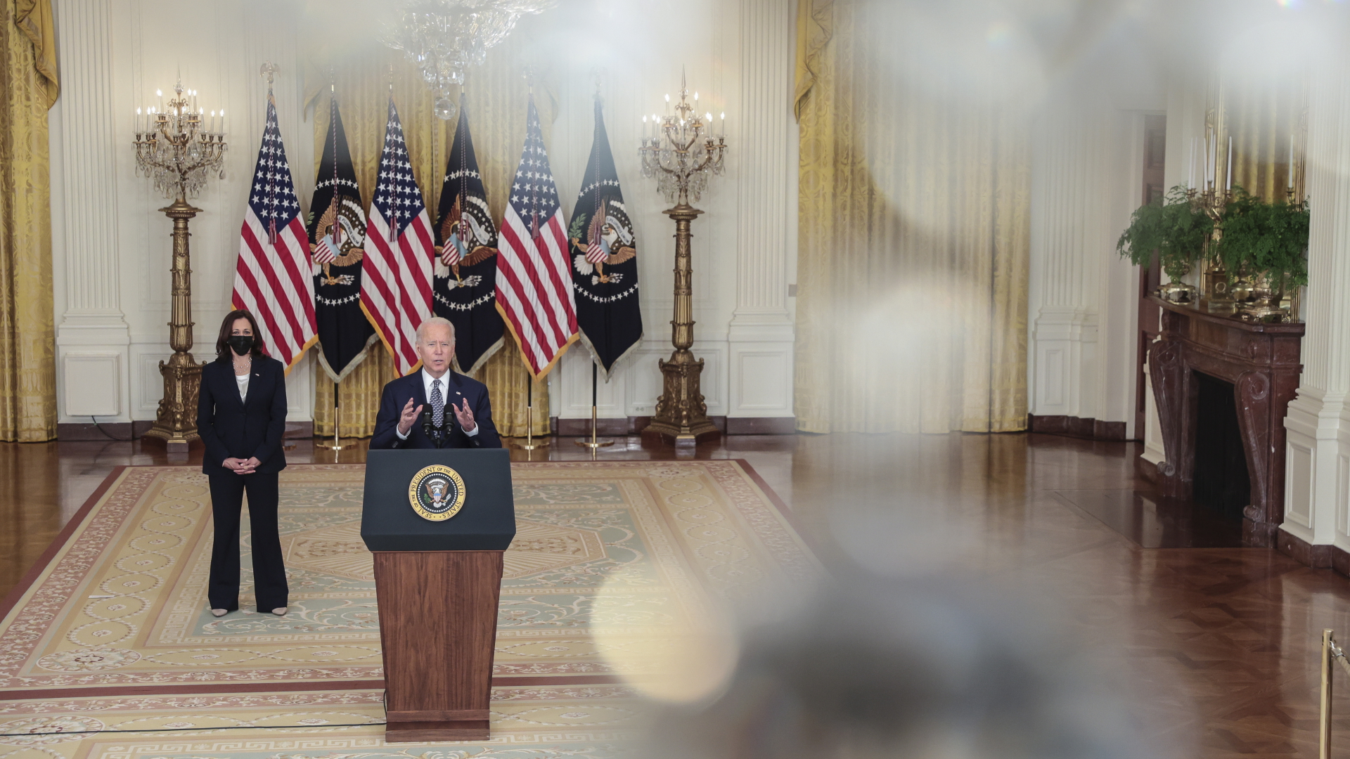 US-Präsident Biden spricht über sein Infrastruktur-Paket. | EPA