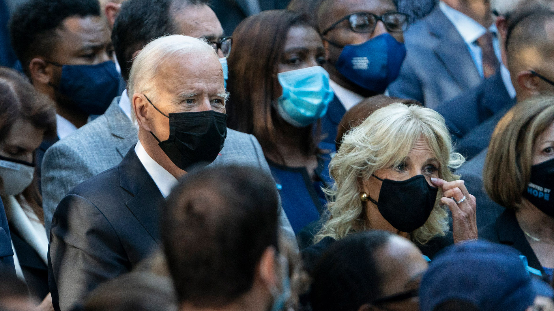 Joe Biden auf einer Gedenkfeier zum 11 September. | AP