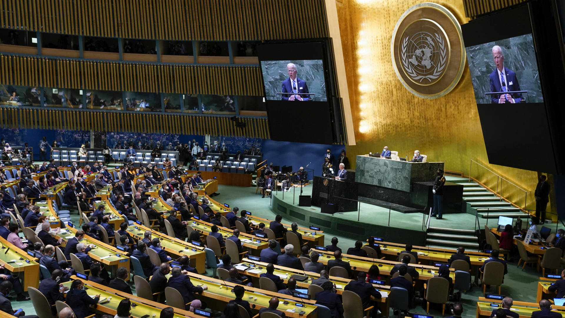 US-Präsident Biden spricht bei der UN-Generaldebatte in New York. | AP