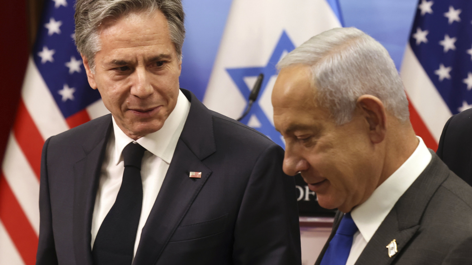 Anthony Blinken und Benjamin Netanyahu in Jerusalem  | AP