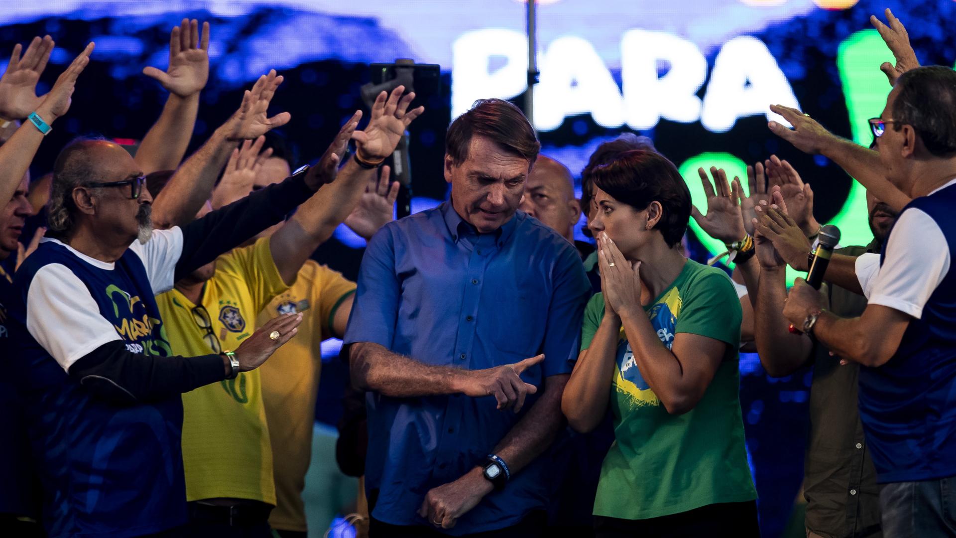 Jair Bolsonaro und seine Frau Michelle während des jährlichen christlichen Veranstaltung "Marsch für Jesus" | AP