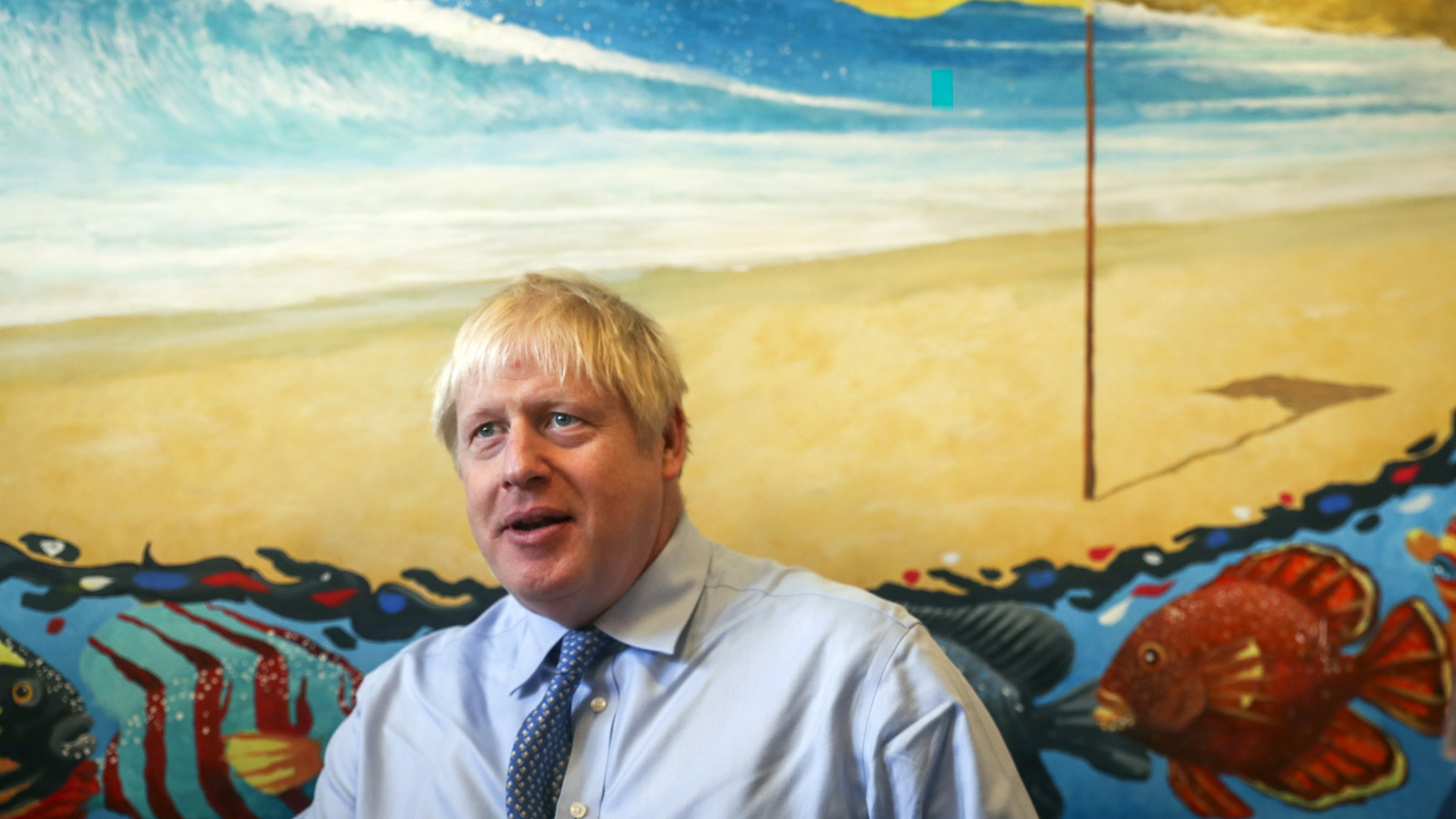 Der britische Premier Boris Johnson beim Besuch des Royal Cornwall Hospital in Truro.