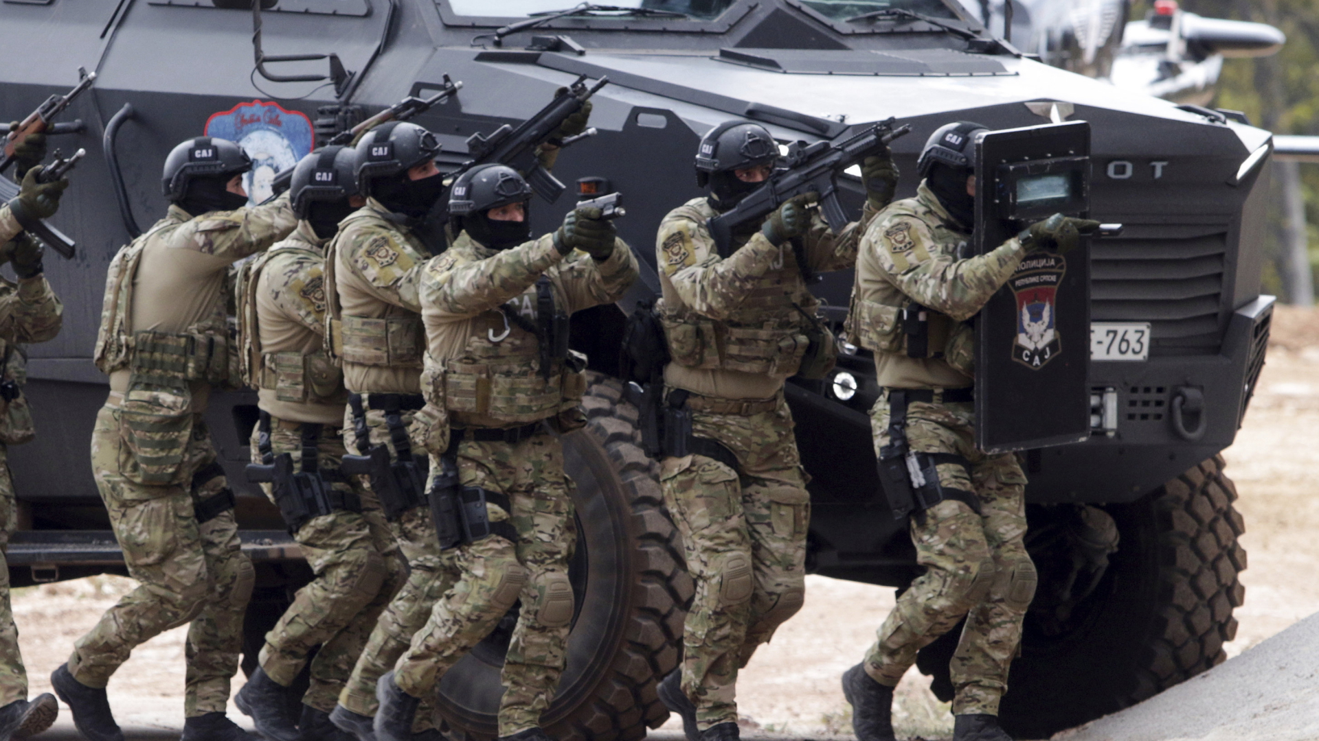 Mitglieder der Polizei der bosnischen Serben bei einer Übung in den Jahorina-Bergen im Oktober 2021 | AP