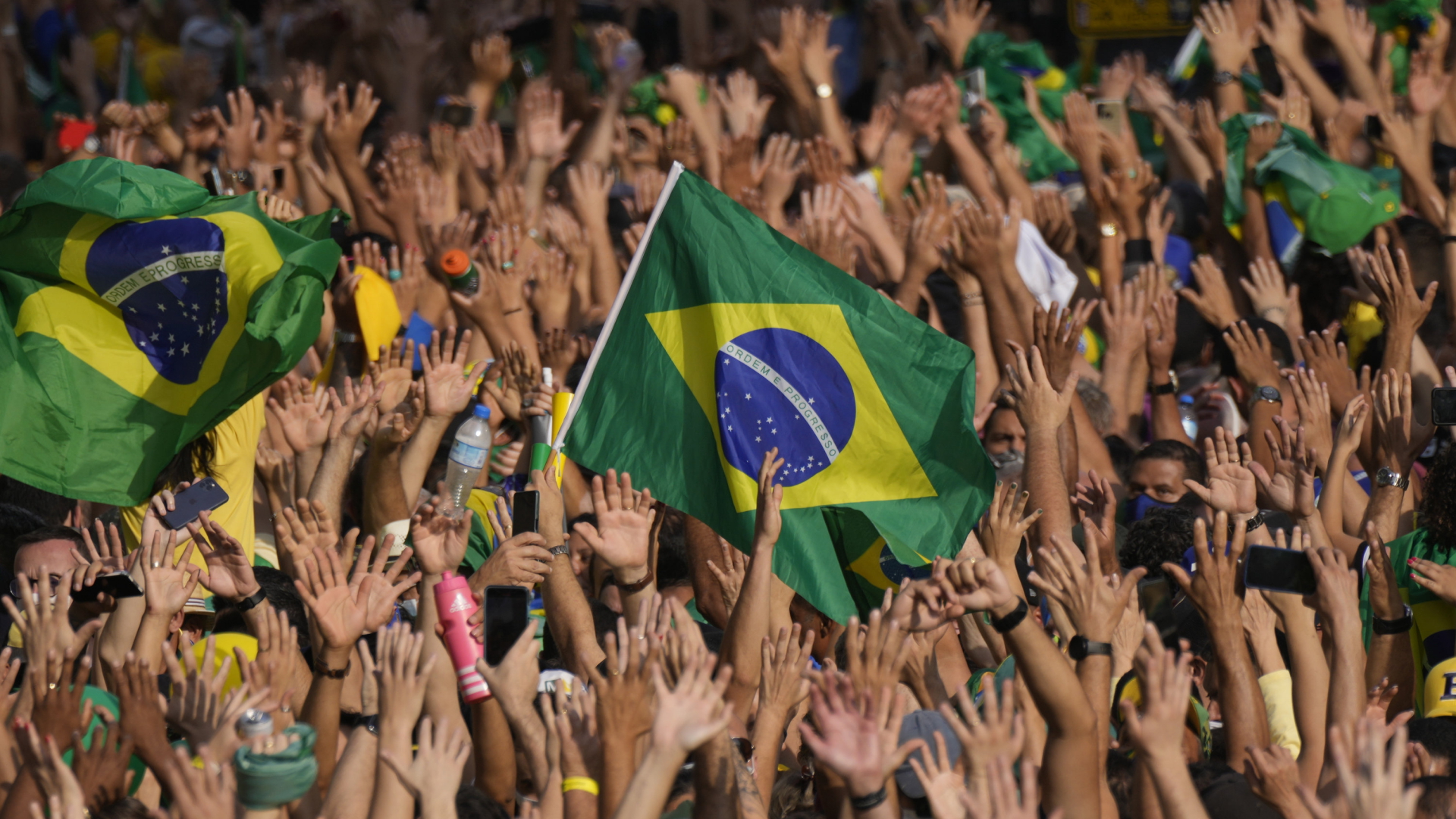 Demonstrationen für Brasilien Präsidenten Bolsonaro. | AP