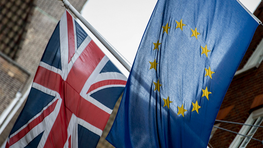 Die Flagge Großbritanniens und der EU | AP