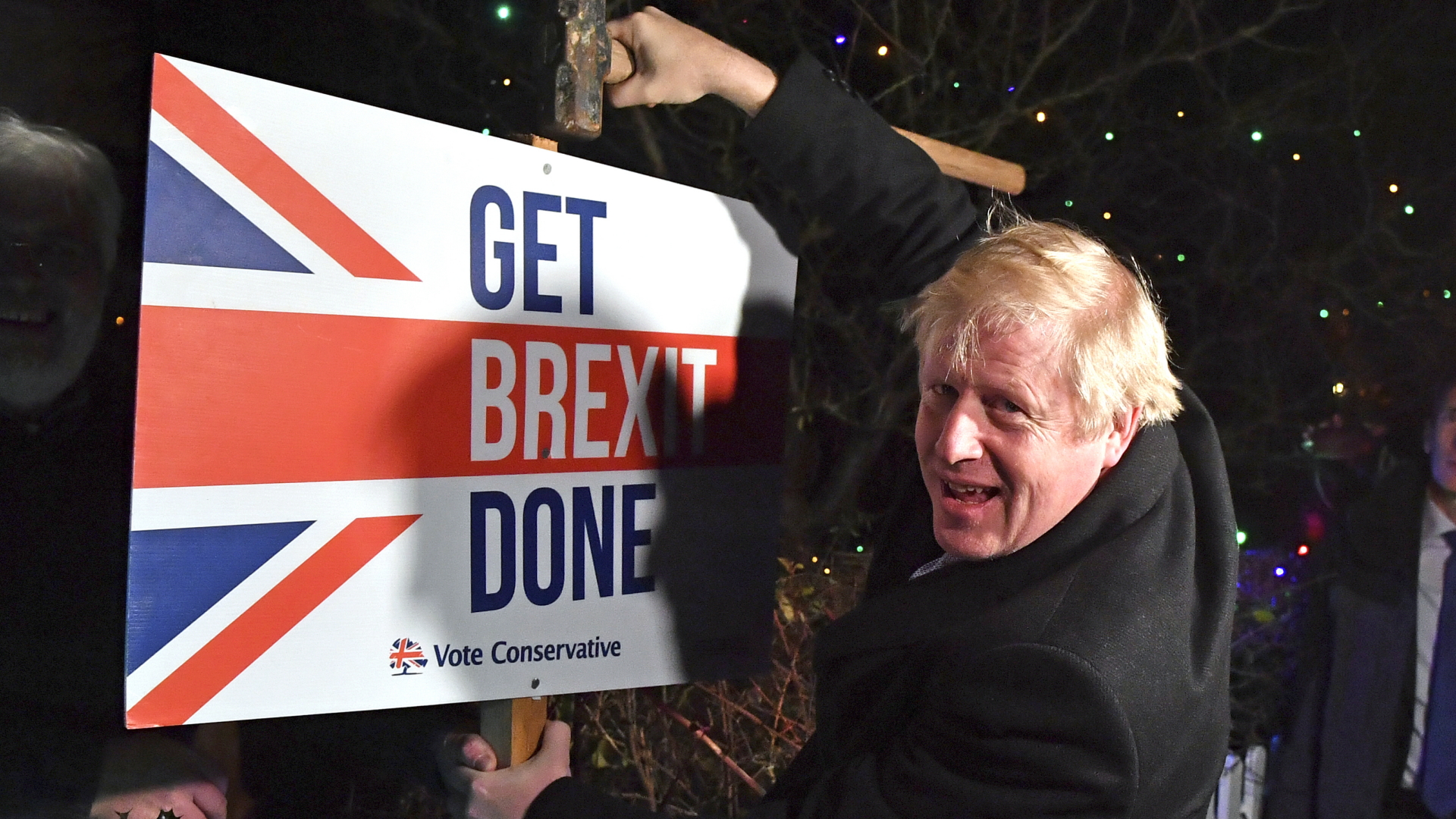 Der britische Premier Boris Johnson bei einer Wahlkampfveranstaltung | dpa