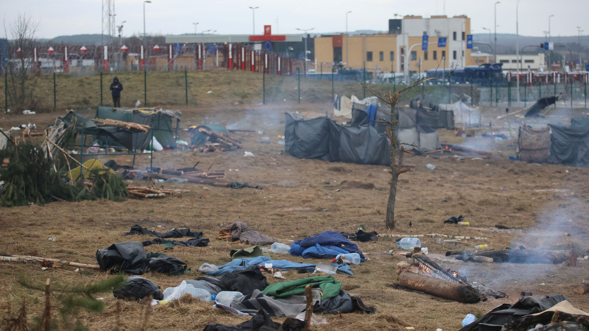 Das geräumte Migrantenlager unweit des belarusischen Grenzübergangs Bruzgi | via REUTERS