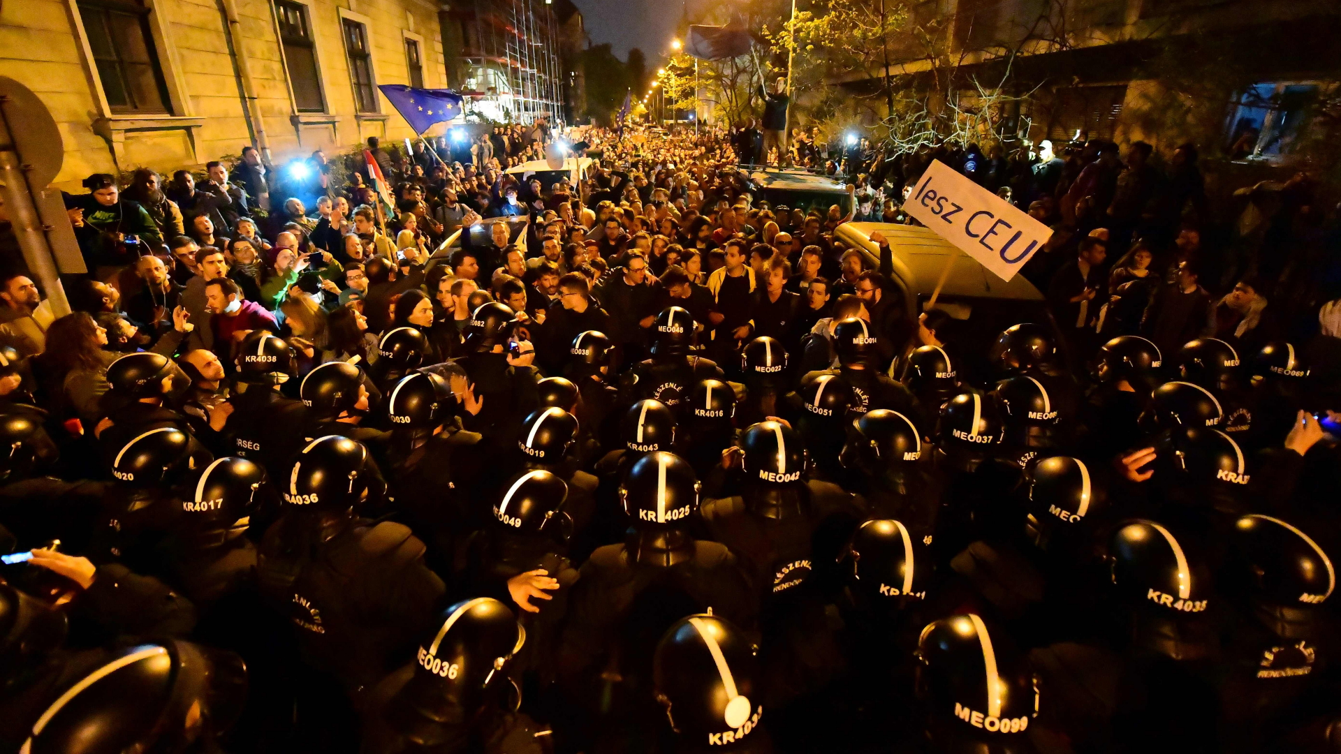 Protest gegen die Schließung der Budapester Soros-Universität | AFP