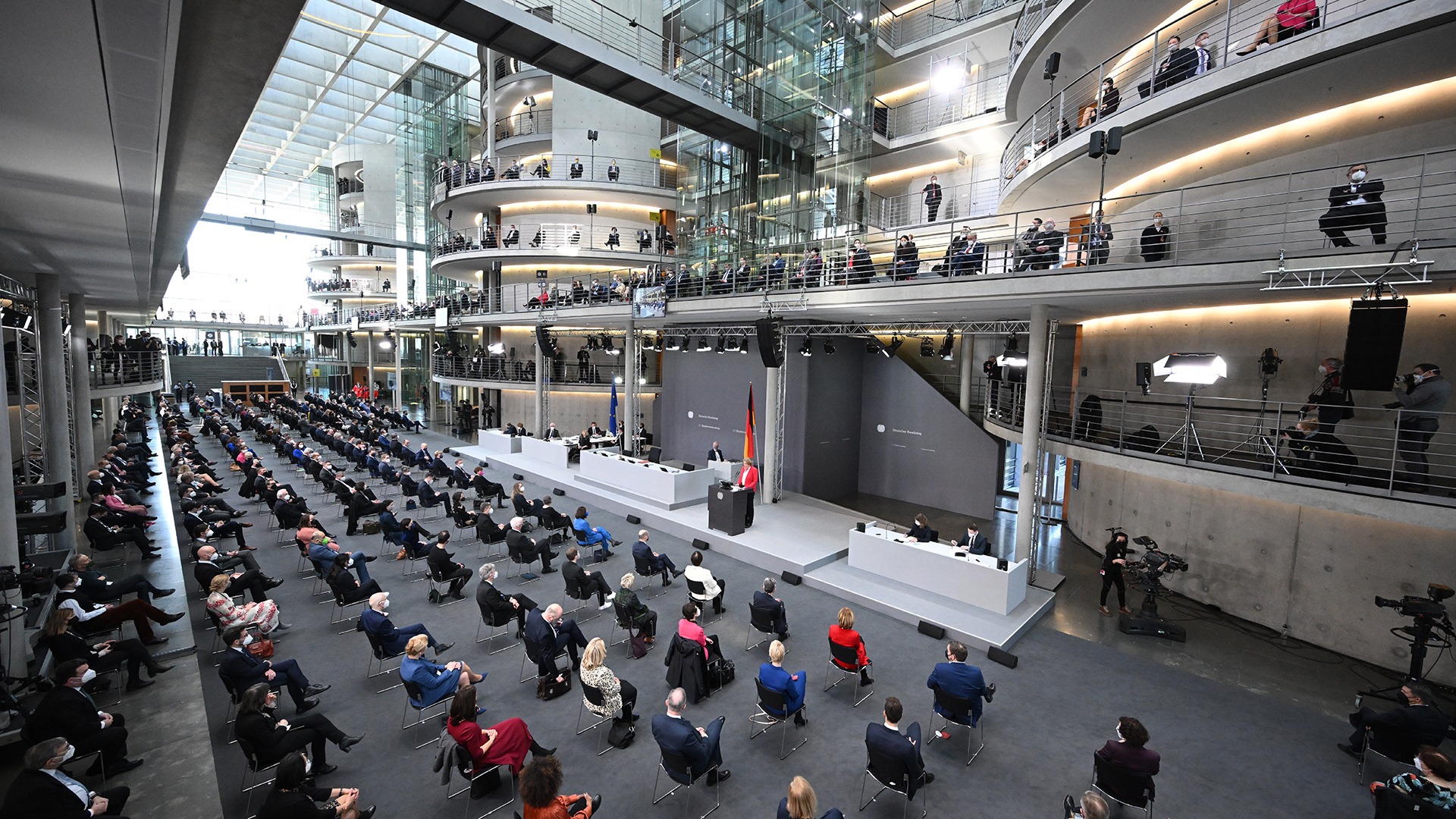 Die Bundesversammlung zur Wahl des Bundespräsidenten im Paul-Löbe-Haus in Berlin.