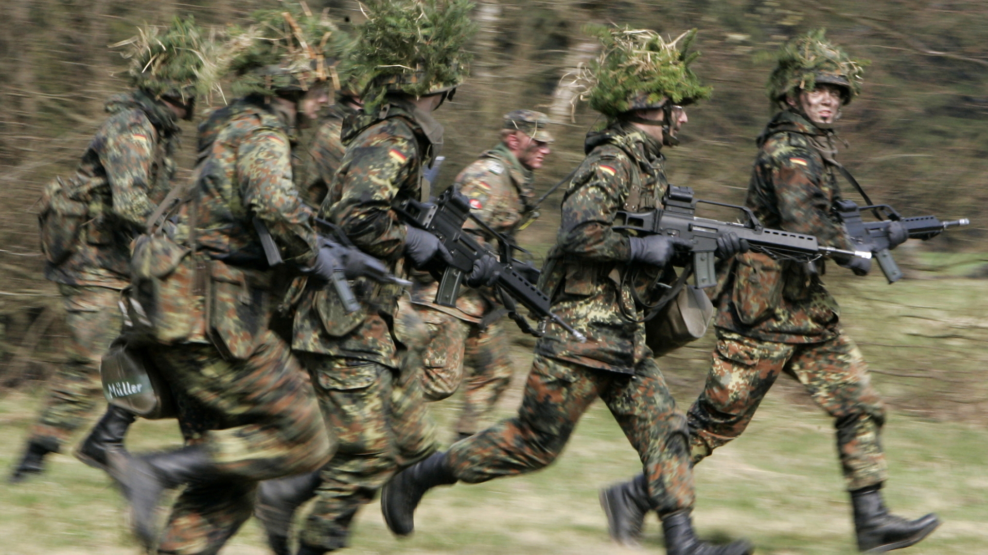 Bundeswehrsoldaten bei einer Übung.