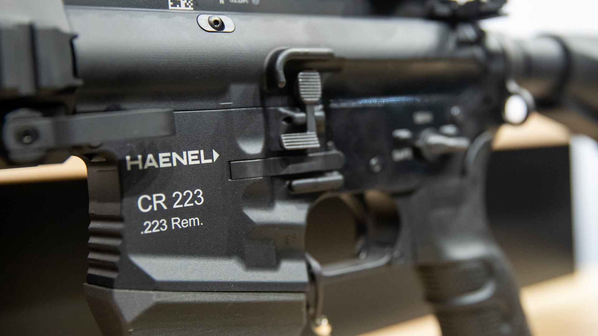 Ein Gewehr in ziviler Ausführung des deutschen Waffenherstellers Haenel ist auf einer Fachmesse für Jagd, Schießsport, Outdoor und Sicherheit ausgestellt.  | dpa