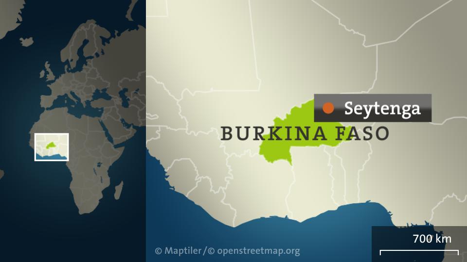 Karte von Burkina Faso mit Seytenga