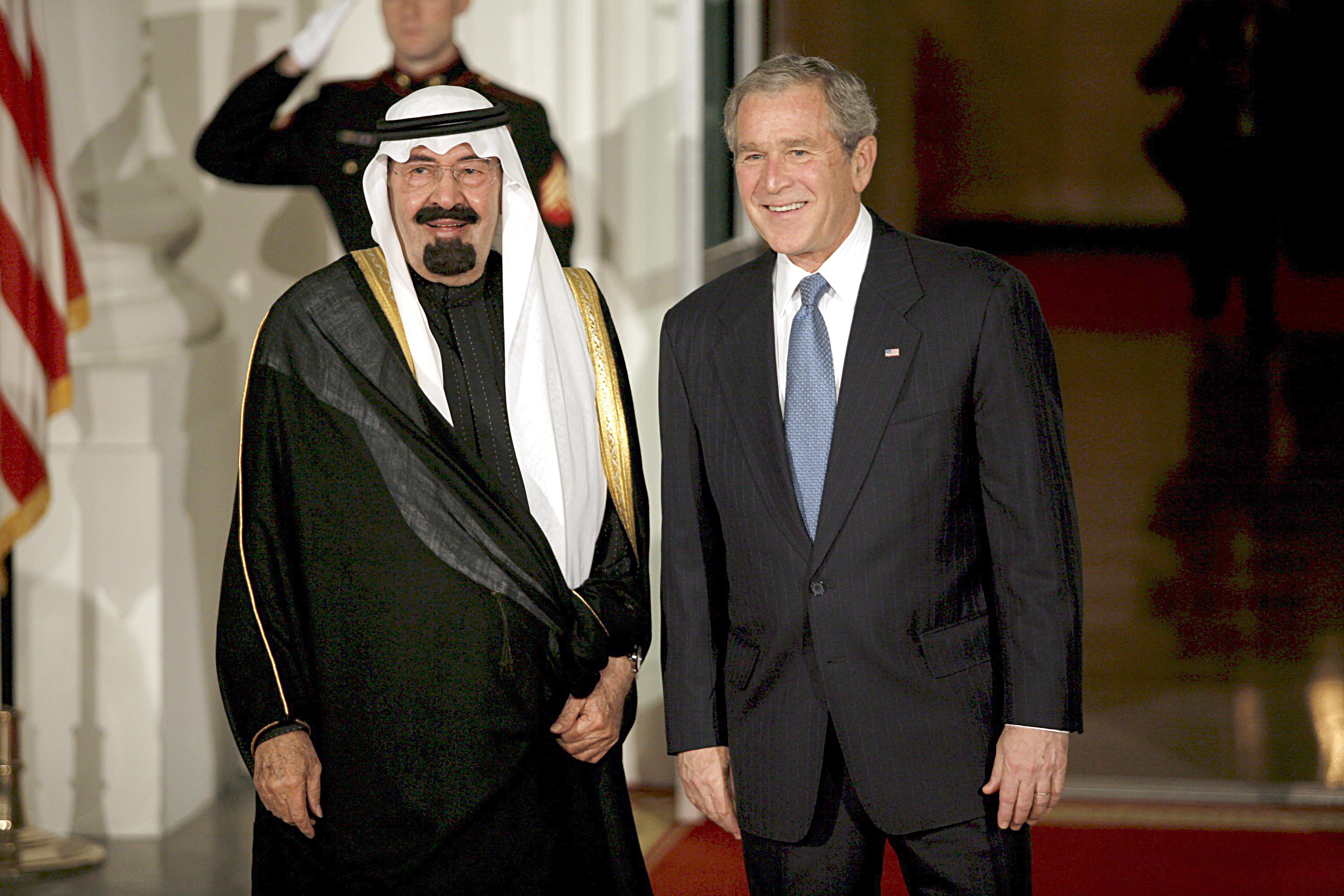 US-Präsident Bush und Saudi-Arabiens König Abdullah Bin Abdulaziz bei einem Dinner im Weißen Haus 2008 | null