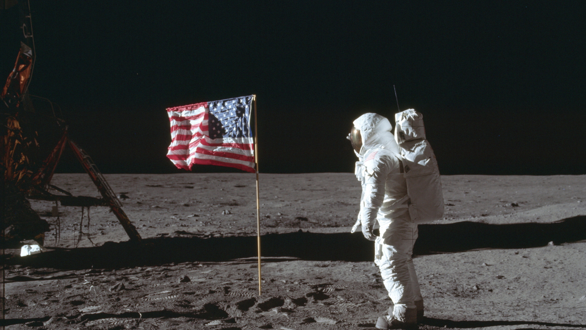 Der Astronaut Buzz Aldrin am 21. Juli 1969 (MEZ) auf dem Mond. | AP