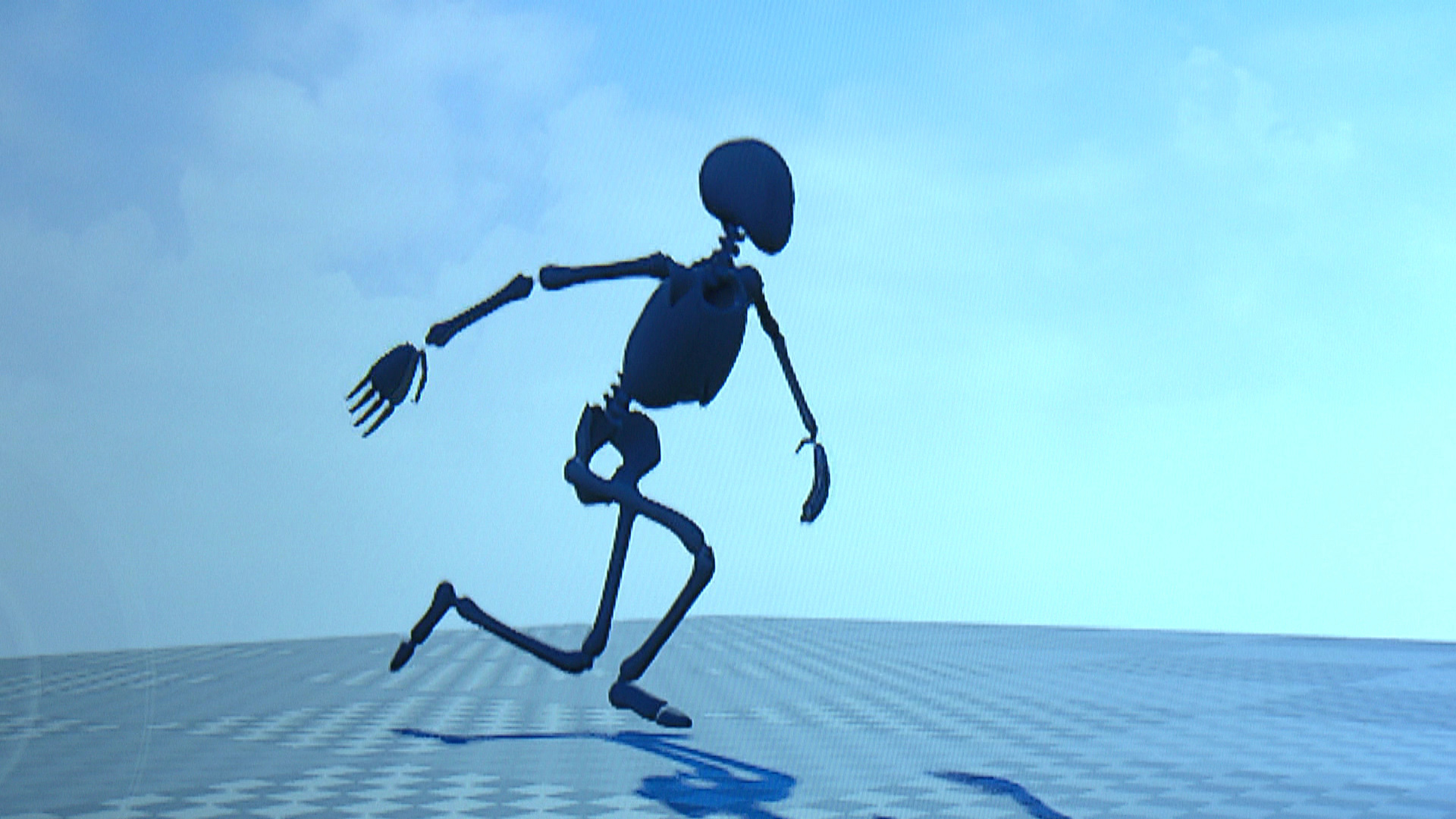 Ein computeranimiertes Skelett läuft (Bildschirmaufnahme) | Peter Sauer/SR