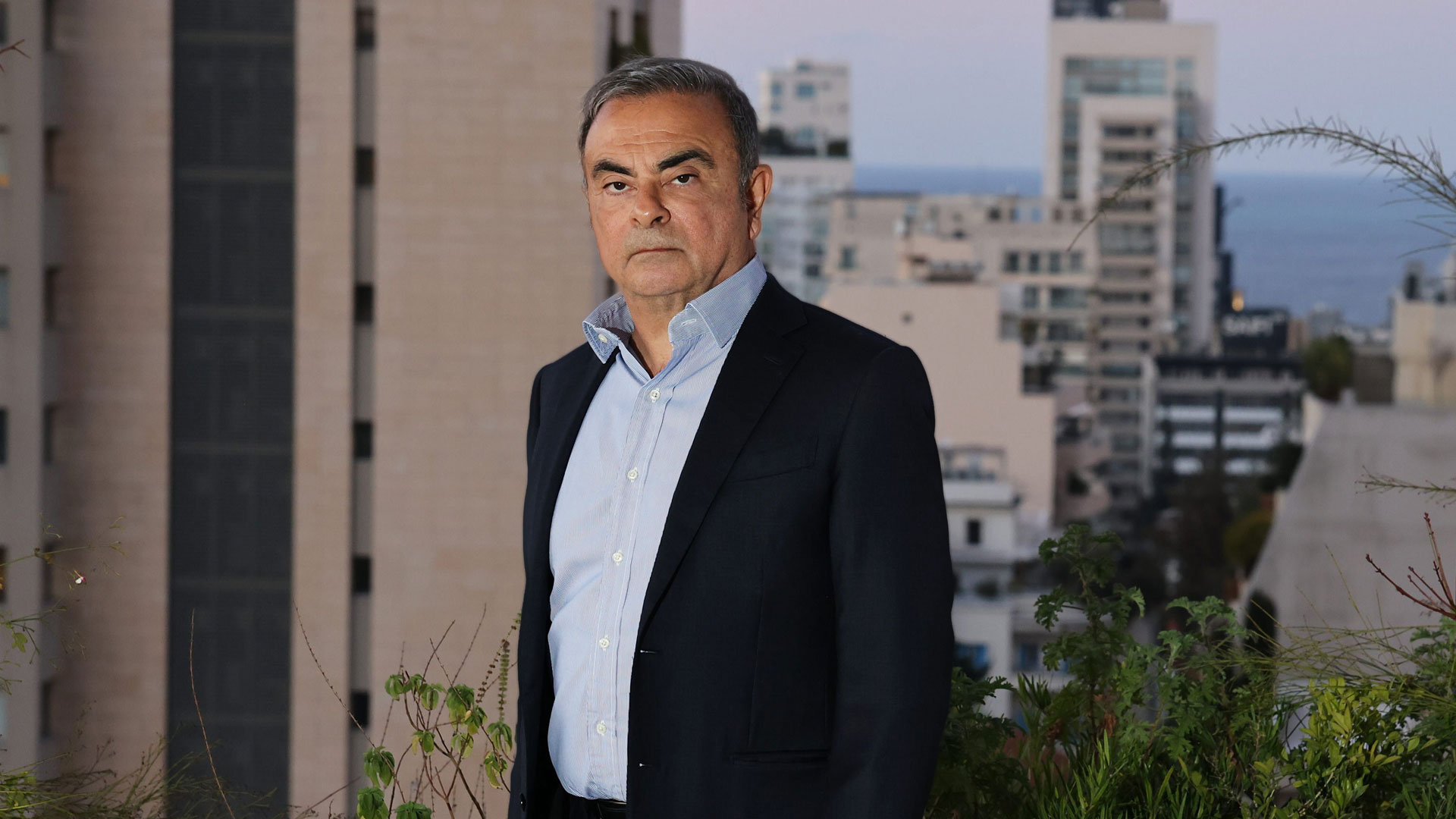 ehemaliger Renault-Nissan-Chef Carlos Ghosn in einem Hotel in Beirut. | picture alliance/dpa/MAXPPP