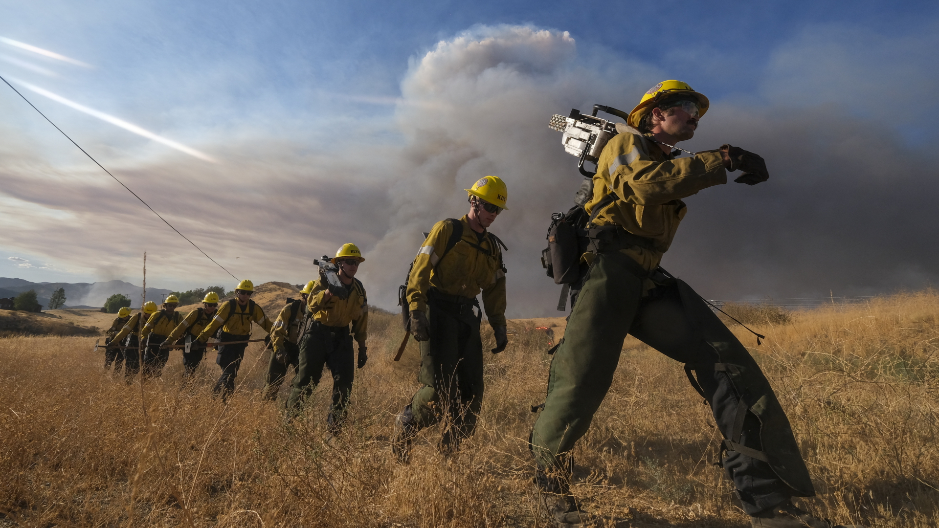 Feuerwehrleute in Castaic, Kalifornien