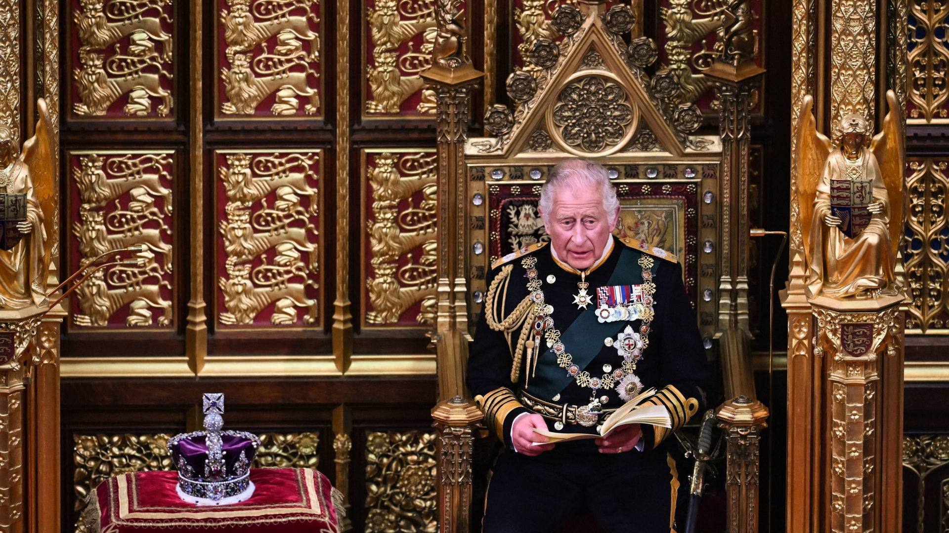Prinz Charles hält im Mai 2022 anstelle der Queen im britischen Oberhaus eine Rede zur Parlamentseröffnung | AP