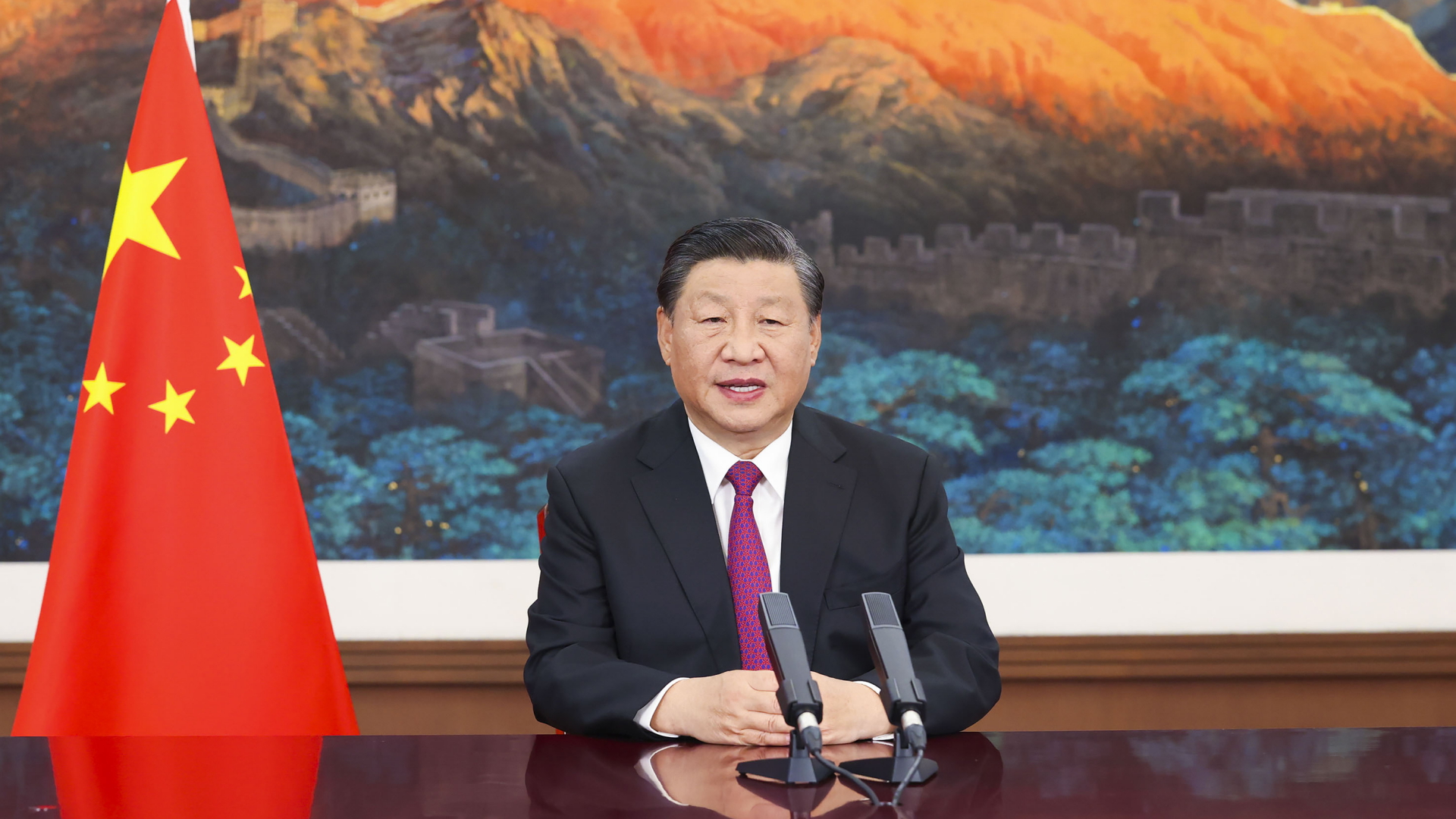 Xi Jinping bei einer Ansprache anlässlich einer Handelsmesse | AP