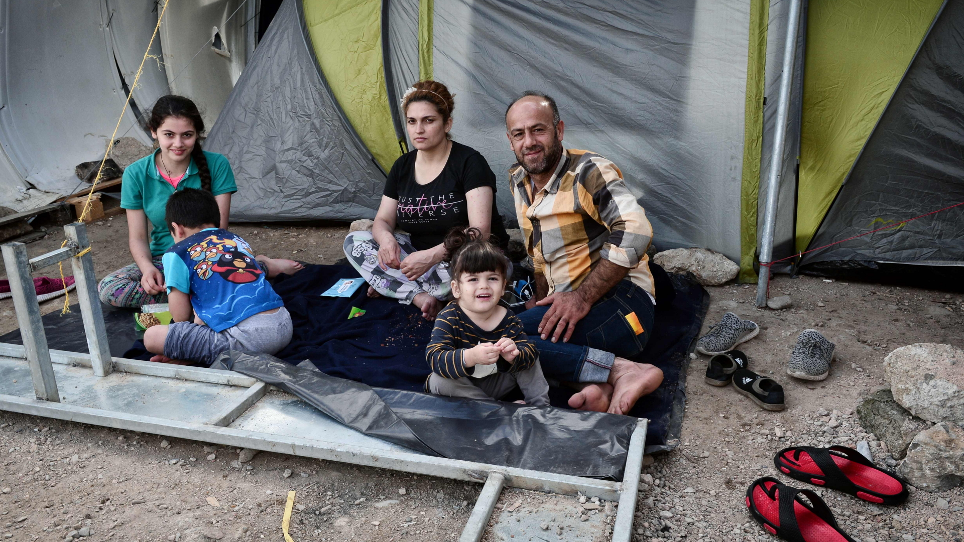 Syrische Flüchtlingsfamilie auf Chios