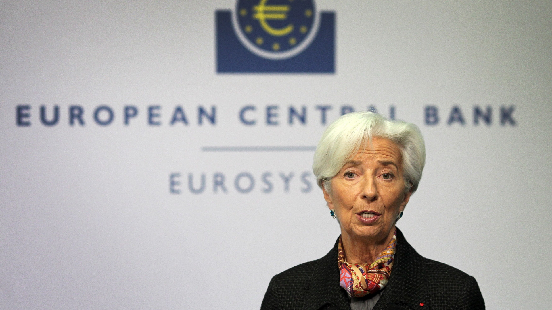 Die neue EZB-Präsidentin Christine Lagarde bei einer Pressekonferenz in Frankfurt.  | AFP
