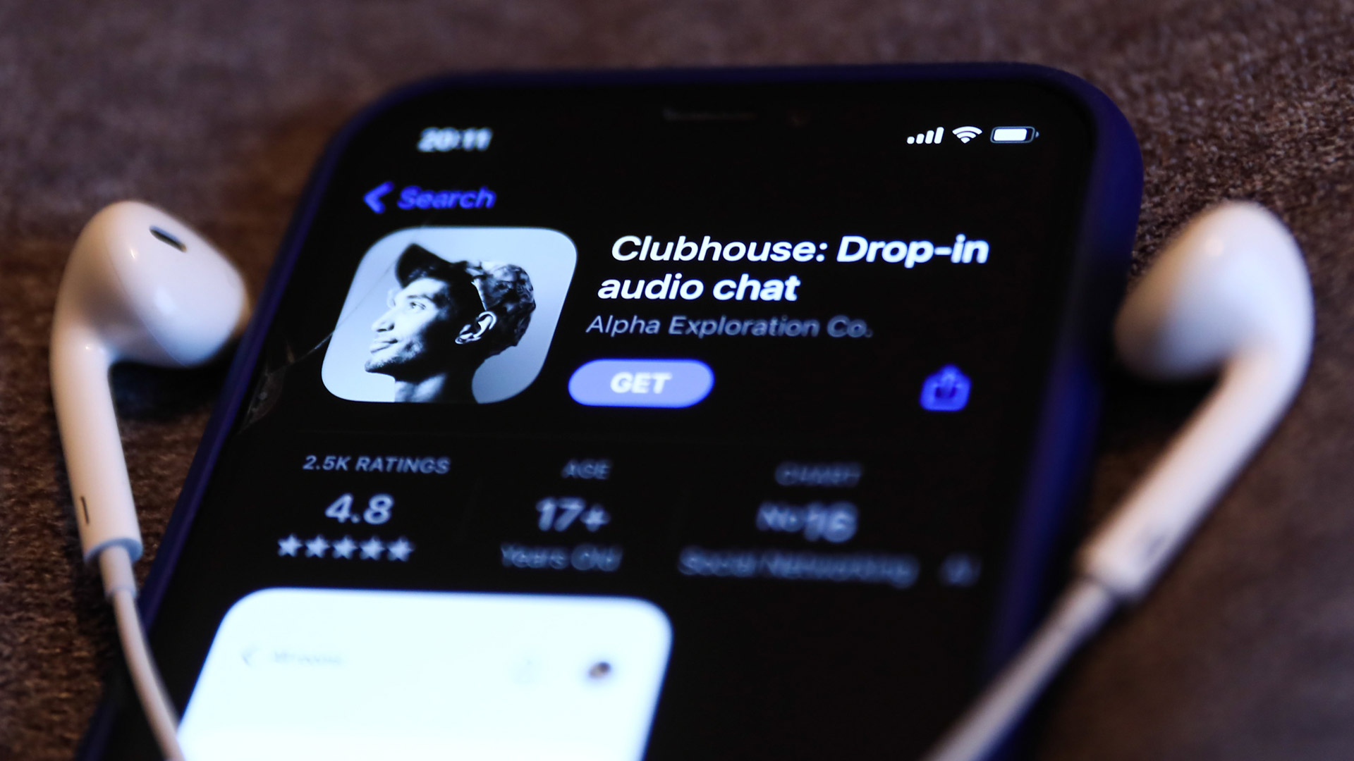 Clubhouse-App auf Smartphone