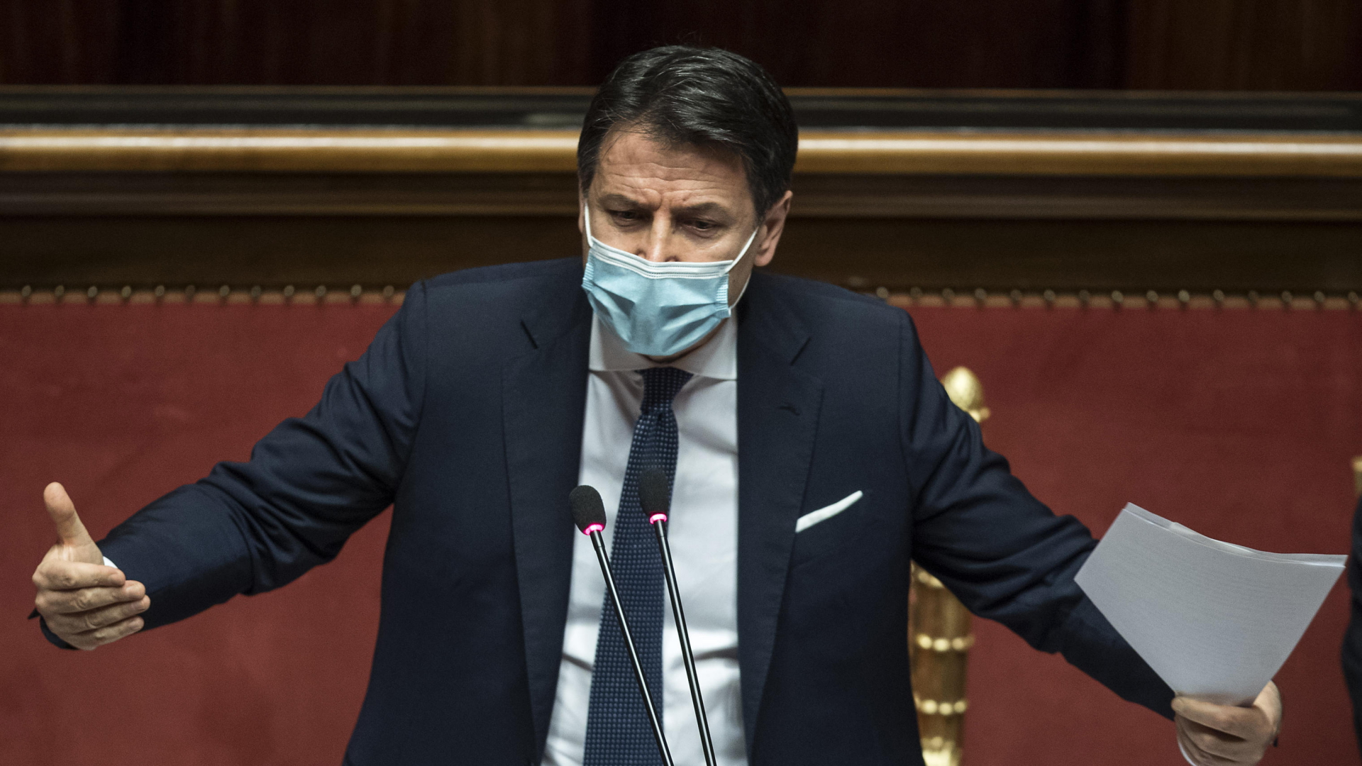 Italiens Ministerpräsident Conte wirbt im Senat mit einer Rede um das Vertrauen der Abgeordneten