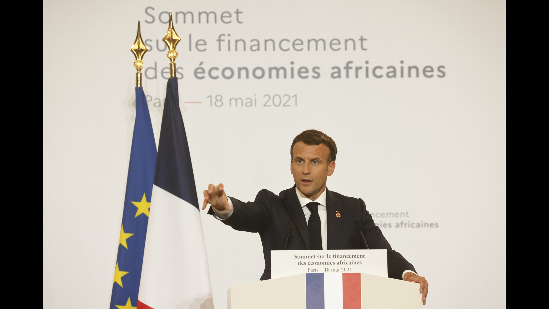 Emmanuel Macron beim Corona-Hilfsgipfel in Paris | EPA